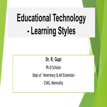 Learning Styles.ppt - Different types of learning styles