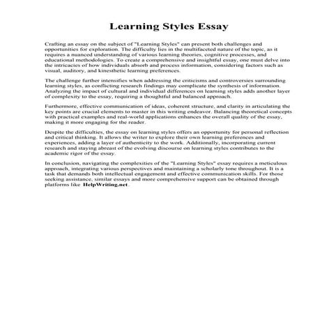 Essay On Learning Styles.pdf