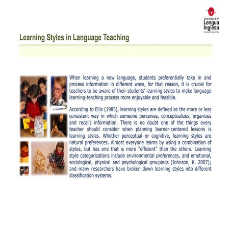 Learning styles in language teaching