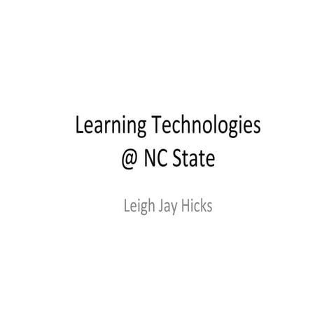 Learning Technologies at NC State