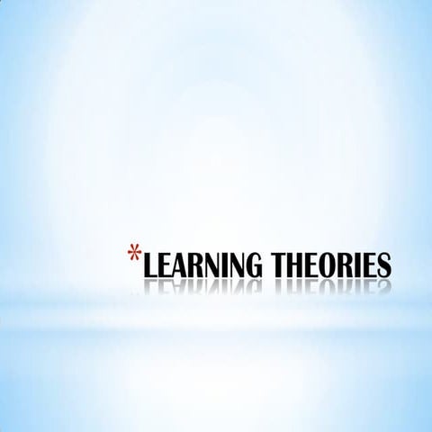 Learning theories | PPTX