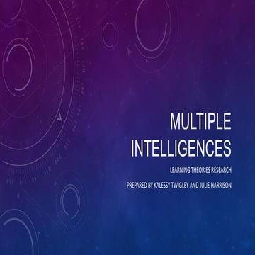 Learning theories multiple intelligences