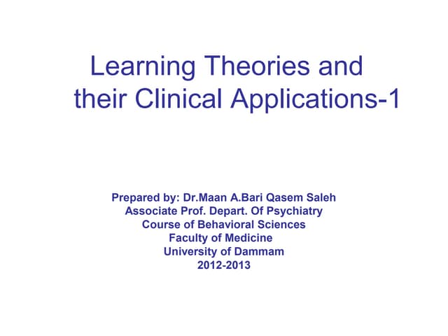 Learning theories 1