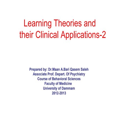Learning theories 2