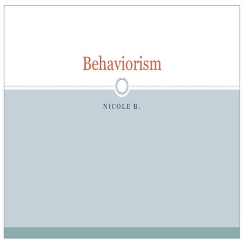 Behaviorism 