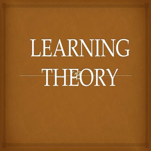 Learning theory