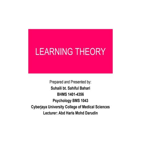 Learning Theory | Psychology