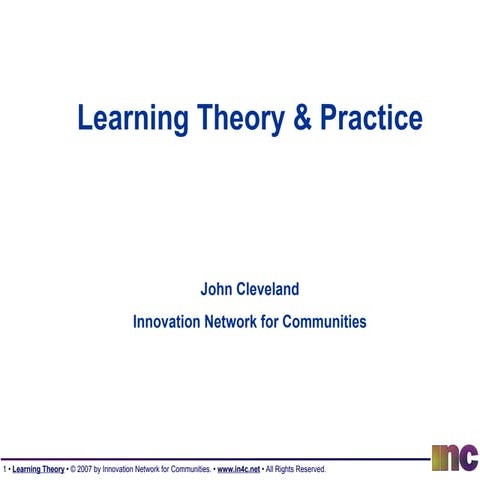 Learning Theory And Practice | PPT
