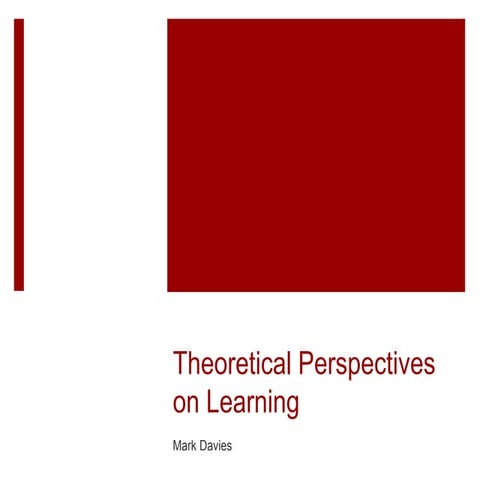 Learning Theory - Mark Davies