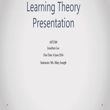 Learning theory presentation lee