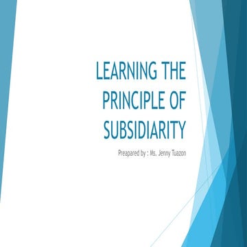 Learning the principle of subsidiarity