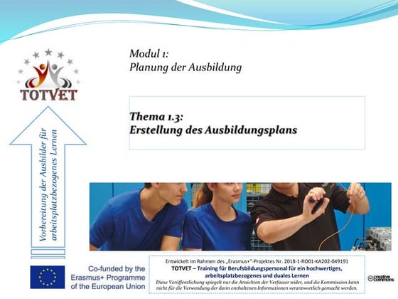 Learning tool M1_T3_Design the Training Plan together with VET teacher