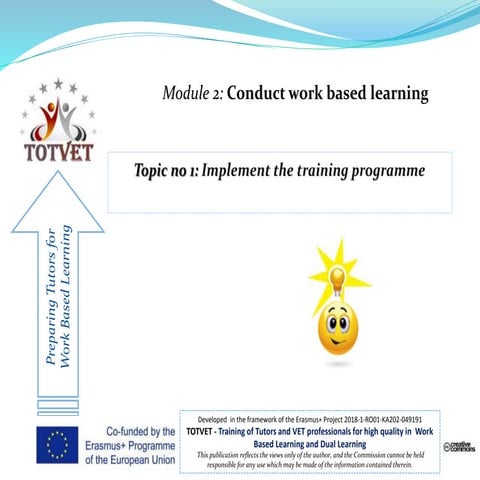 Learning tool M2T1: Implement the training programme