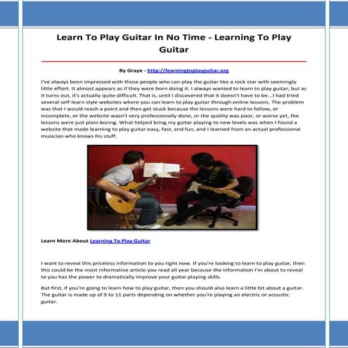 Guitar lessons for your children | PDF