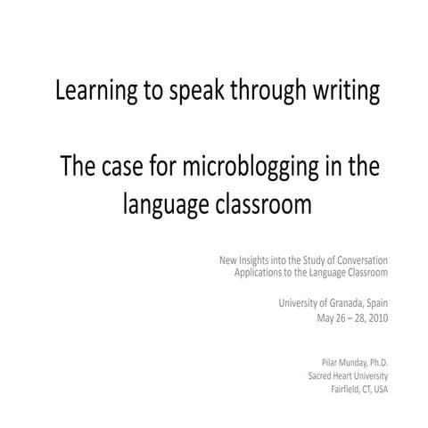 Learning to speak through writing