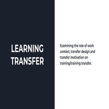 Learning transfer FULL PRESENTATION