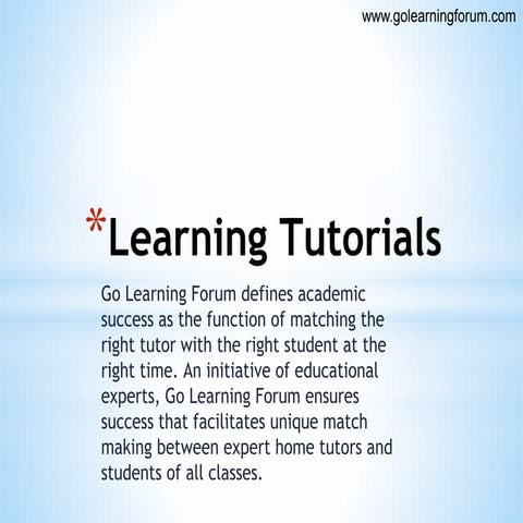 Learning tutorials-Leading providers for home tuitions