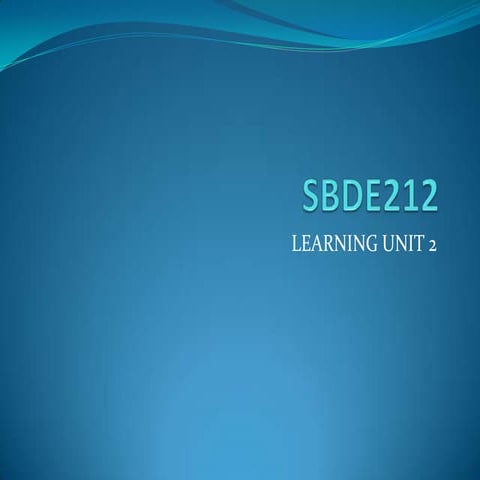 Learning unit 2