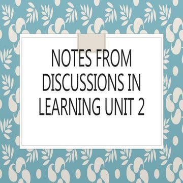 Learning unit 2 notes 