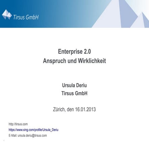 Enterprise 2.0 - Anspruch und Wirklichkeit
