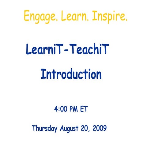 Tapped In Mini Expo: LearniT-TeachiT