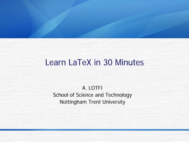 Learn Latex