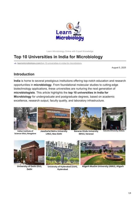Top 10 Universities in India for Microbiology.pdf