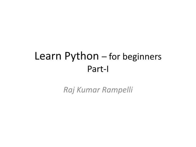 Learn python – for beginners