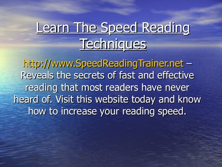 what is speed reading slideshare