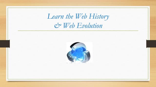 Learn the web history
