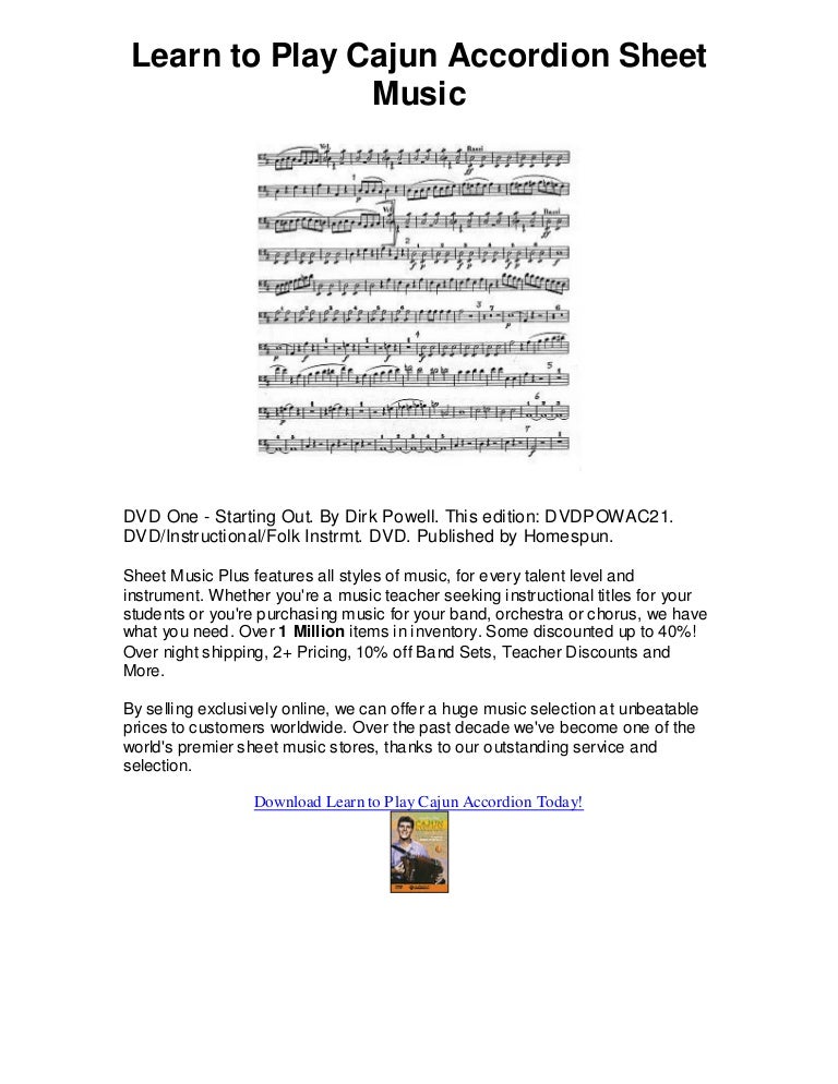 Learn to play cajun accordion sheet music