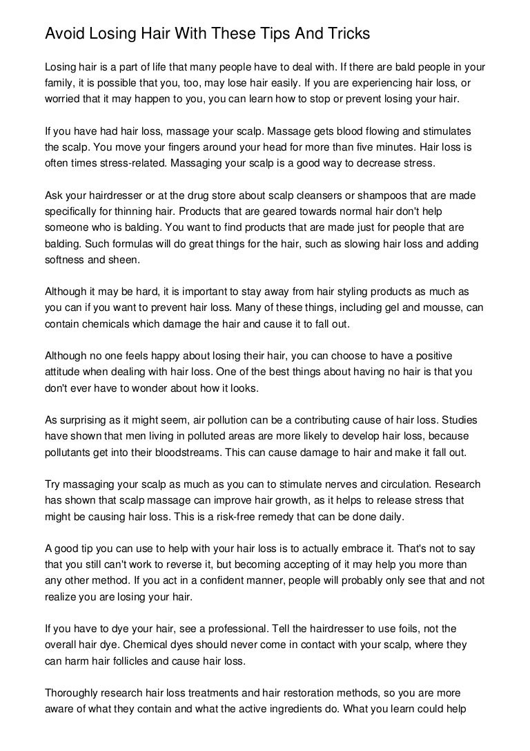 Avoid Losing Hair With These Tips And Tricks