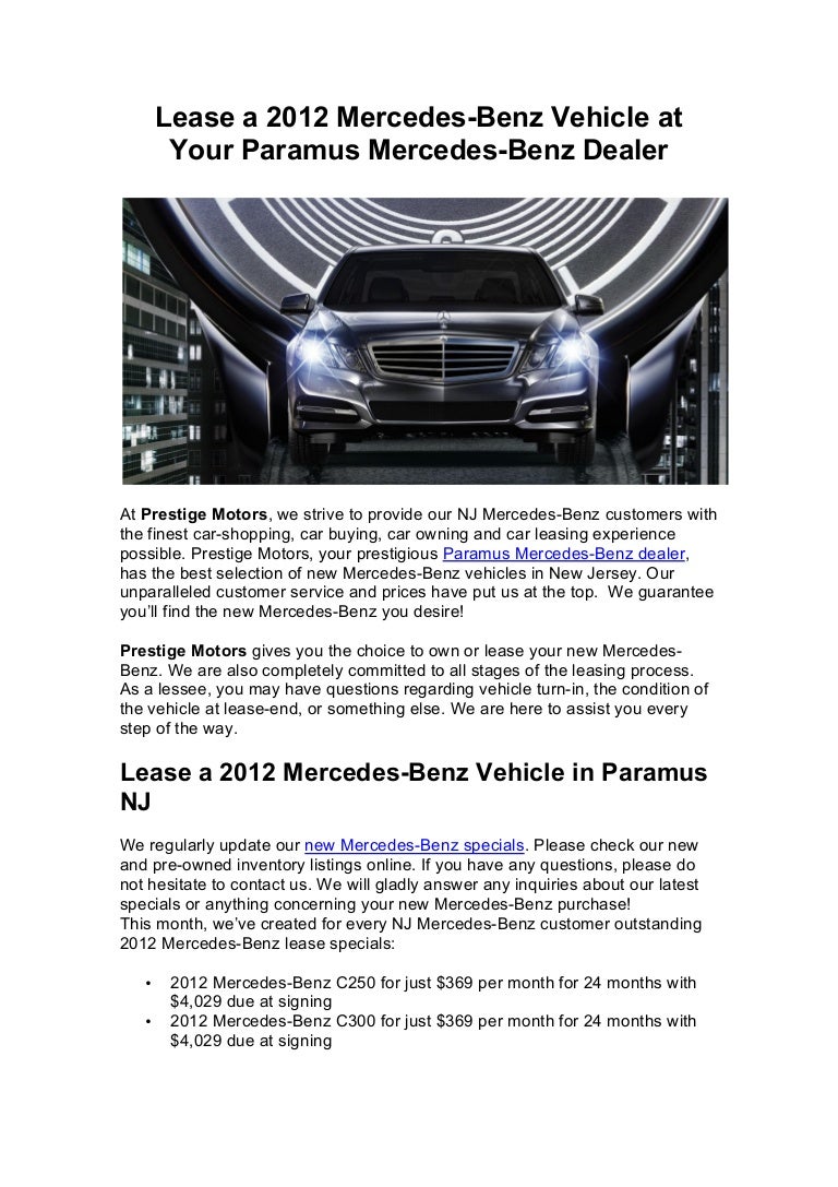 Mercedes Benz Lease Deals >> Lease A 2012 Mercedes Benz Vehicle At Your Paramus Mercedes Mercedes Benz Lease Deals >> Lease A 2012 Mercedes Benz Vehicle At Your Paramus Mercedes