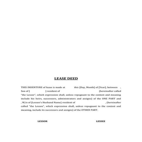 LEGAL LEASE DOCUMENT 