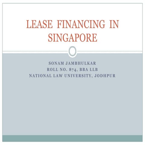 Lease  financing  in singapore