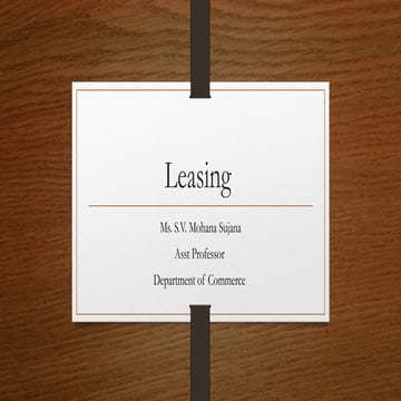 Leasing And Their Characterisitcs Pptx