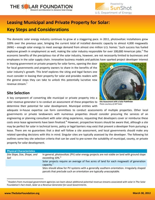 Leasing Municipal & Private Propert...