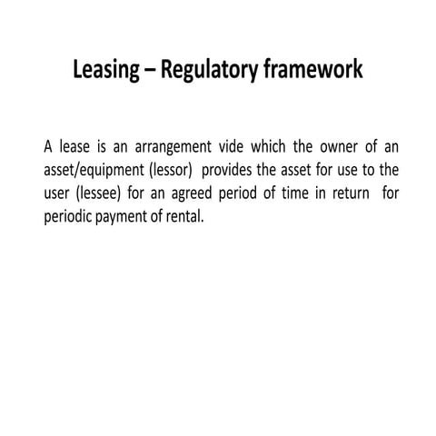 Leasing – regulatory framework | PPTX
