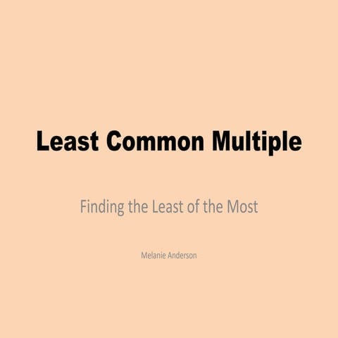 Least common multiple | PPTX