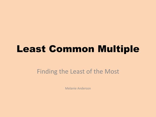 Least common multiple