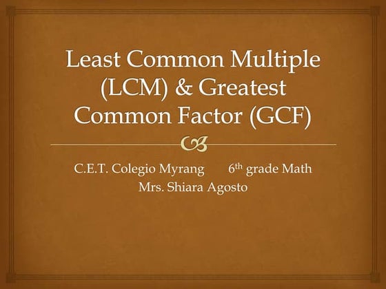 Greatest Common Factor | PPTX