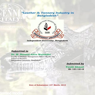 Leather & Tannery Industry in Bangl...