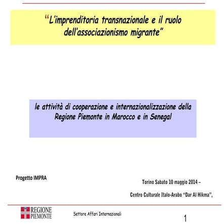 G. Garelli_Le attività di cooperazione e internazionalizzazione - Regione Piemonte Settore Affari internazionali