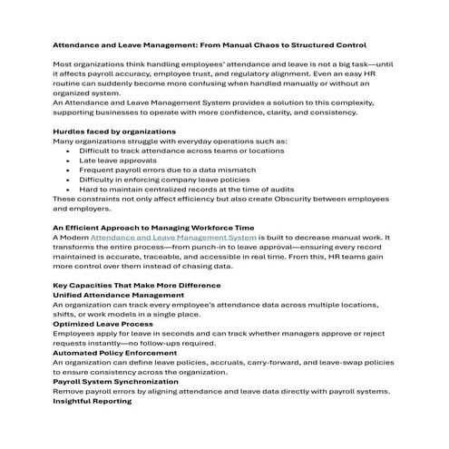 Fusion absence management explained with examples | PDF