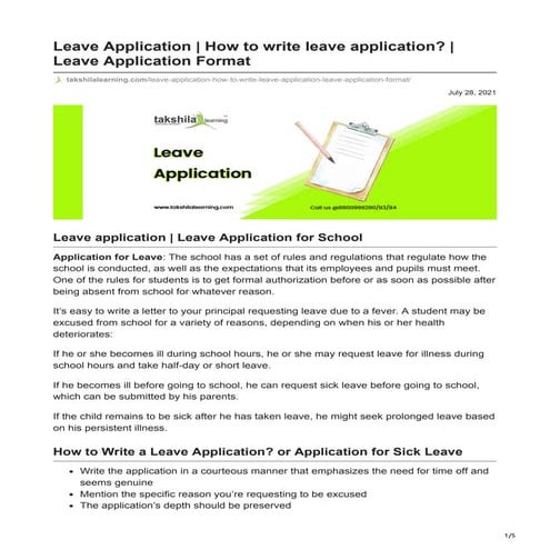 how to write an application to the principal