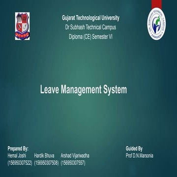 Leave management system | PPTX