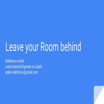 Leave your Room behind - UA Mobile 2019