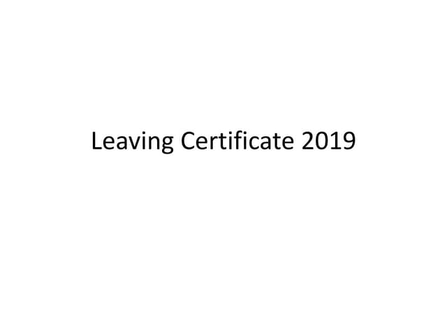 Leaving certificate 2019 induction