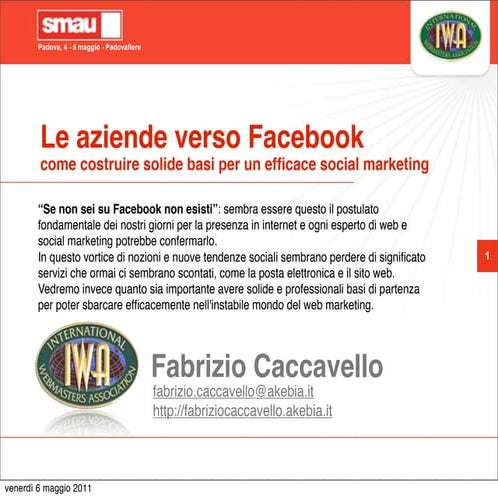 Le aziende verso facebook