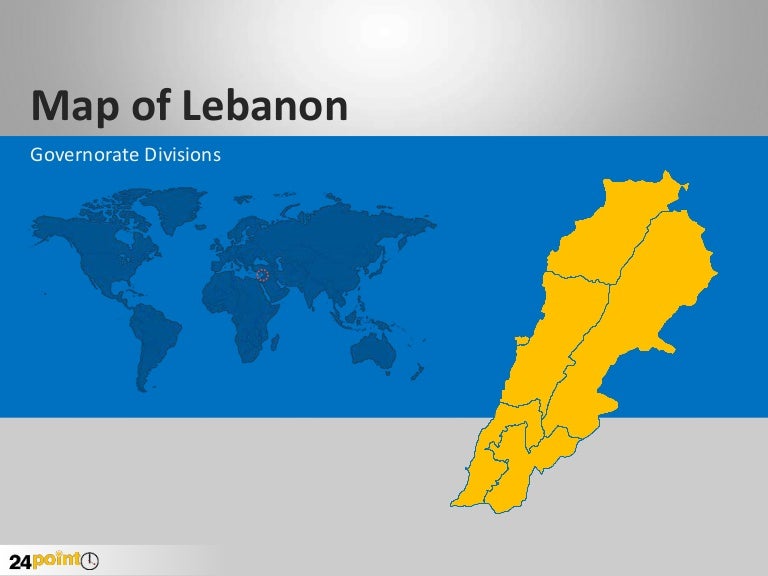Editable Powerpoint Map Of Lebanon